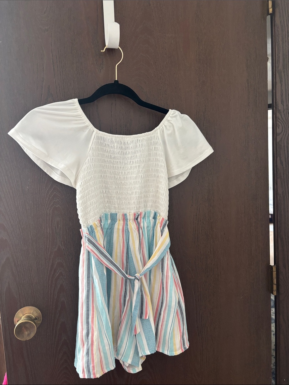 Three Hearts White Smocked Top Blouse